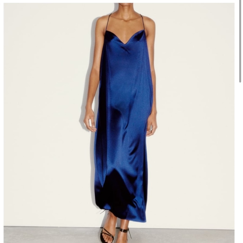 ZARA NAVY SLIP DRESS